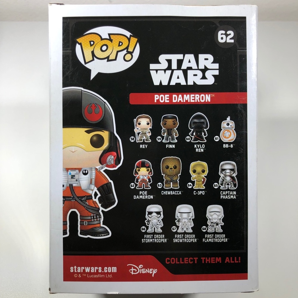 ‼️PRICE DROP‼️ Funko POP Star Wars TheForceAwakens PoeDameron #62 - Picture 5 of 8